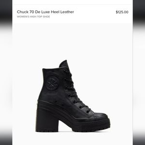 BNWT Converse Leather "Chuck 70" High Top Sneakers with Heels